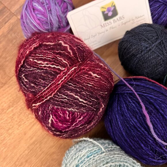 Natural Fiber Hand-Spun Hand Dyed Yarn Remnant Lot - Picture 5 of 16